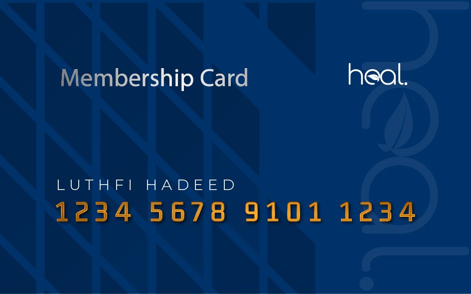 Blue heal. membership card